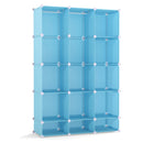 13-Cube Modular Kids Wardrobe with Hanging Rod and Shelves
