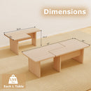 Modular Coffee Table Set of 2 L Shaped Center Tables for Small Space