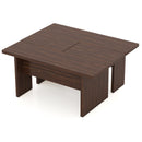 Modular Coffee Table Set of 2 L Shaped Center Tables for Small Space