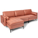3-Seat L-Shaped Sectional Sofa with USB Ports & Storage
