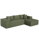 Modular Sectional Sofa Corduroy Upholstered L-shaped Sofa Couch with Deep Seats
