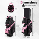 Molded Lock Top Golf Cart Bag with 14-Way Full Length Dividers and 11 Pockets