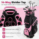 Molded Lock Top Golf Cart Bag with 14-Way Full Length Dividers and 11 Pockets