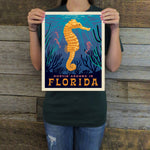 Florida: Seahorse (American Travel) Art Print