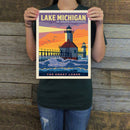 Great Lakes: Lake Michigan (American Travel) Art Print