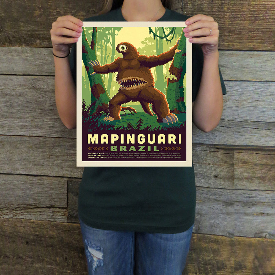 brazil monsters Brazil: Mapinguari (Legends & Monsters) Art Print