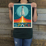 70's Style Blast Off! (Space Travel) Art Print