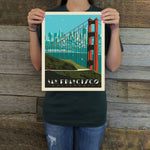 San Francisco: Golden Gate Bridge Skyline (American Travel) Art Print