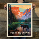 Rocky Mountains National Park: Moose in the Morning (63 National Parks) Art Print