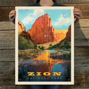 Zion National Park: Virgin River Valley (63 National Parks) Art Print