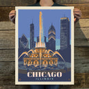 Chicago: Fountain of Light (American Travel) Art Print