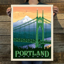 Portland: St. John's Bridge (American Travel) Art Print