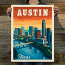 Austin, TX: Skyline (American Travel) Art Print