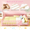 Montessori Toddler Bed Frame with Full-Length Guardrails