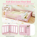 Montessori Toddler Bed Frame with Full-Length Guardrails