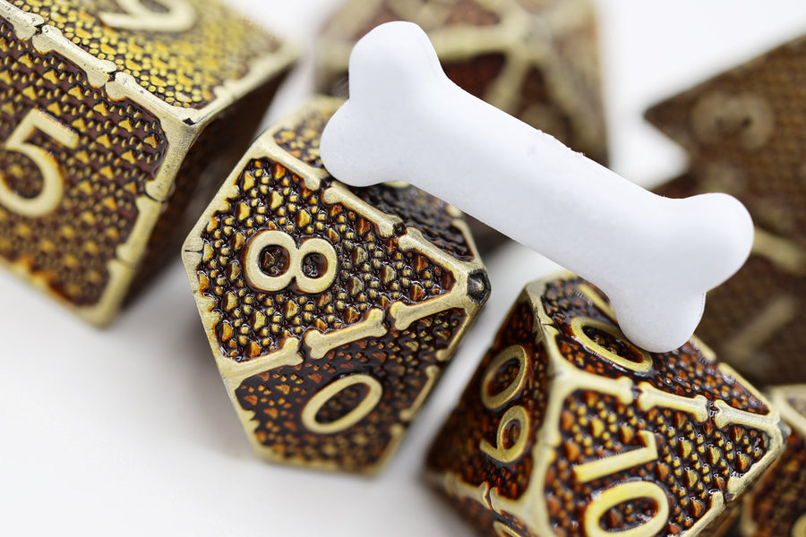 Muddy Paw Prints - Metal RPG Dice Set