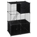 Multi-Level Cat Tower with 2-Door Condo and Hammock-Black
