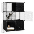 Multi-Level Cat Tower with 2-Door Condo and Hammock-Black