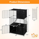 Multi-Level Cat Tower with 2-Door Condo and Hammock-Black