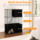 Multi-Level Cat Tower with 2-Door Condo and Hammock-Black