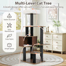 Multi-level Cat Tree for Indoor Cat 59.5 inch Tall Cat Tower with Cushion Top Perch