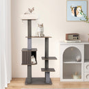 Multi-level Cat Tree for Indoor Cat 59.5 inch Tall Cat Tower with Cushion Top Perch