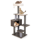 Multi-level Cat Tree for Indoor Cat 59.5 inch Tall Cat Tower with Cushion Top Perch