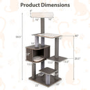 Multi-level Cat Tree for Indoor Cat 59.5 inch Tall Cat Tower with Cushion Top Perch