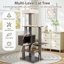 Multi-level Cat Tree for Indoor Cat 59.5 inch Tall Cat Tower with Cushion Top Perch