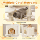 Multi-level Cat Tree Modern Cat Tower with Upholstered Perch and 2 Cat Condo