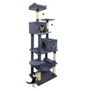 Multi-level Cat Tree Modern Cat Tower with Upholstered Perch and 2 Cat Condo