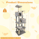 Multi-level Cat Tree Modern Cat Tower with Upholstered Perch and 2 Cat Condo