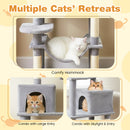 Multi-level Cat Tree Modern Cat Tower with Upholstered Perch and 2 Cat Condo