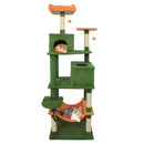 Multi-level Cat Tree Modern Cat Tower with Upholstered Perch and 2 Cat Condo