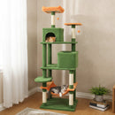 Multi-level Cat Tree Modern Cat Tower with Upholstered Perch and 2 Cat Condo