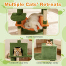 Multi-level Cat Tree Modern Cat Tower with Upholstered Perch and 2 Cat Condo