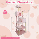 Multi-level Cat Tree Modern Cat Tower with Upholstered Perch and 2 Cat Condo