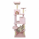 Multi-level Cat Tree Modern Cat Tower with Upholstered Perch and 2 Cat Condo