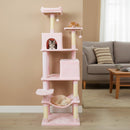 Multi-level Cat Tree Modern Cat Tower with Upholstered Perch and 2 Cat Condo