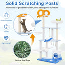 Multi-level Ocean-themed Cat Tree Tower with Sisal Covered Scratching Posts-Blue