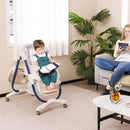 Multifunctional Folding Baby High Chair with Rolling Wheels and Adjustable Height