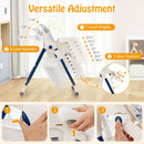 Multifunctional Folding Baby High Chair with Rolling Wheels and Adjustable Height