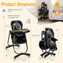 Multifunctional Folding Baby High Chair with Rolling Wheels and Adjustable Height