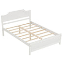 Solid Wood Platform Bed Frame with Headboard in White