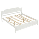 Solid Wood Platform Bed Frame with Headboard in White