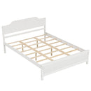 Solid Wood Platform Bed Frame with Headboard in White
