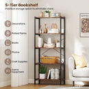 5-Tier Industrial Bookshelf Display Storage Rack with Metal Frame