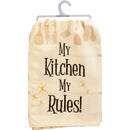 My Kitchen My Rules Dish Cloth Towel | Novelty Tea Towel | Cute Kitchen Hand Towel | 28" x 28"