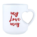 My Love Mug Heart Shaped Handle Mug | Coffee Tea Stoneware Cup | 12oz.