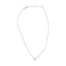 Sterling Silver Bezel Set Light Blue Aquamarine and Enamel Bead Chain Necklace